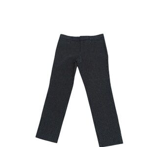Banana Republic Sloan Black ankle stretch Pants with White Microdot Pattern 8